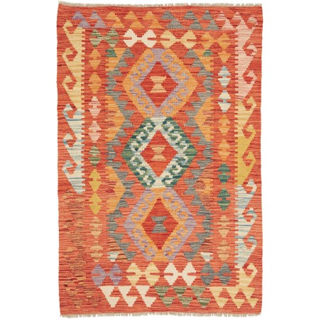 Tappeto Kilim Afghanistan arancione giallo 88x132