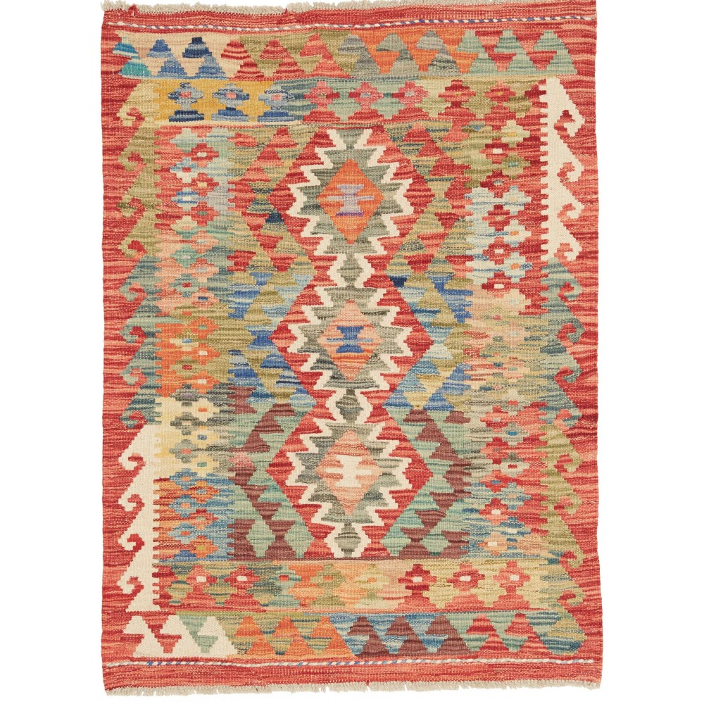 Tappeto Kilim Afghanistan marrone grigio 81x110 Tappeto Kilim Afghanistan marrone grigio 81x110