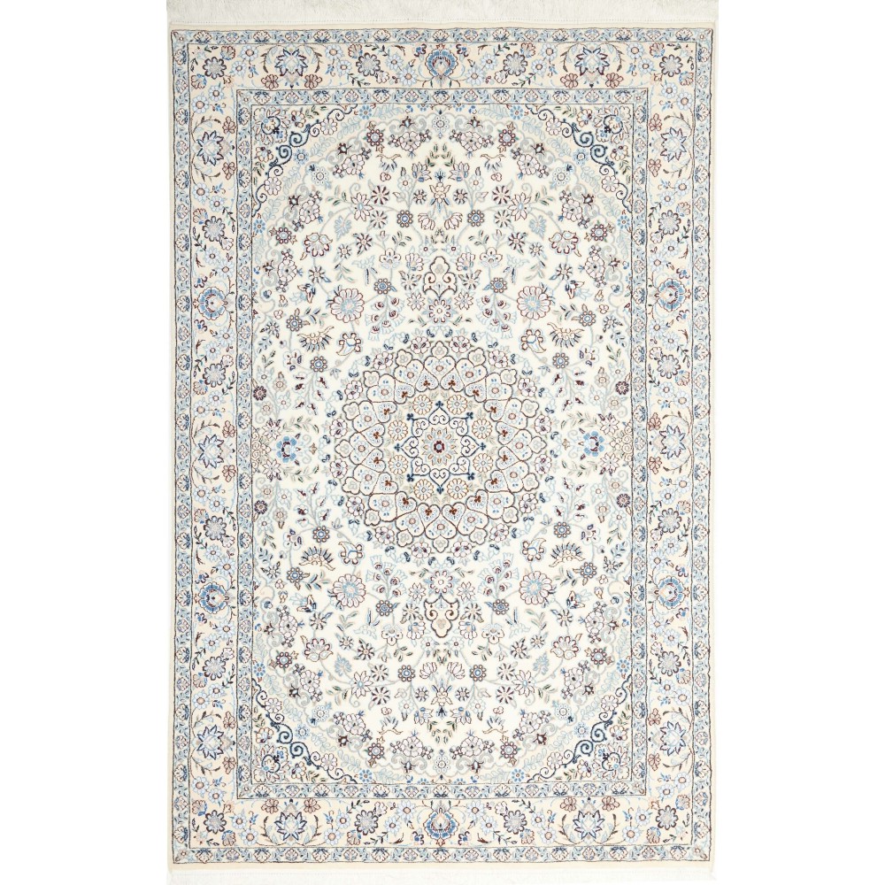 Tappeto Nain 9La Persia bianco grigio 130x206 Tappeto Nain 9La Persia bianco grigio 130x206