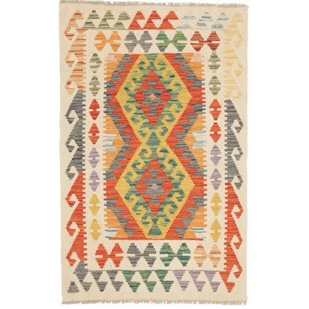 Tappeto Kilim Afghanistan giallo arancione 81x128