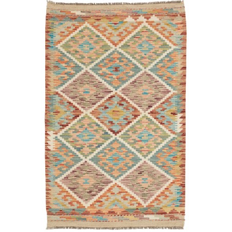 Tappeto Kilim Afghanistan marrone azzurro 80x127