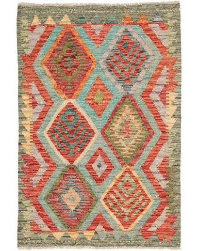 Tappeto Kilim Afghanistan marrone grigio 83x123