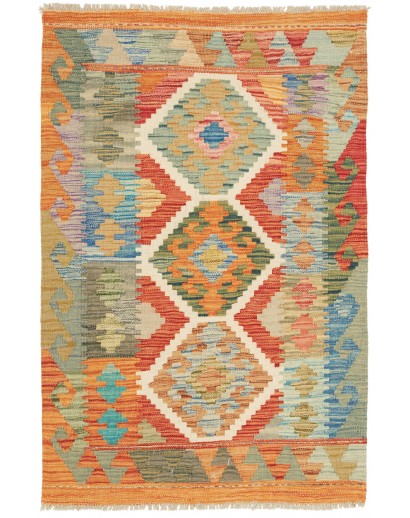 Tappeto Kilim Afghanistan marrone bianco 82x122