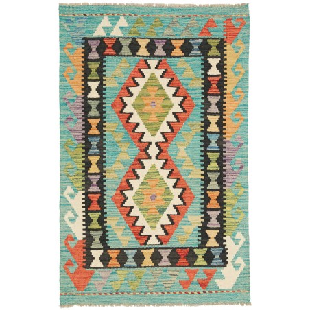 Tappeto Kilim Afghanistan azzurro marrone 78x124