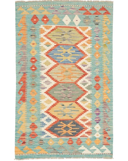 Tappeto Kilim Afghanistan marrone bianco 77x124