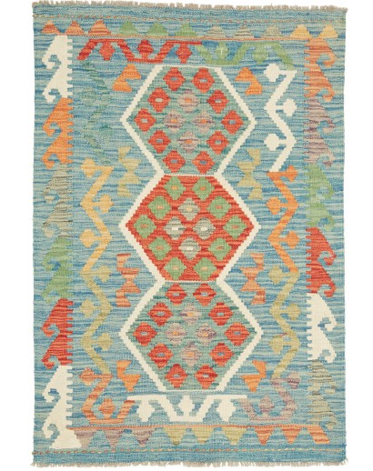 Tappeto Kilim Afghanistan azzurro grigio 80x118