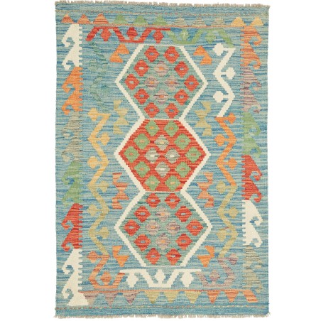 Tappeto Kilim Afghanistan azzurro grigio 80x118