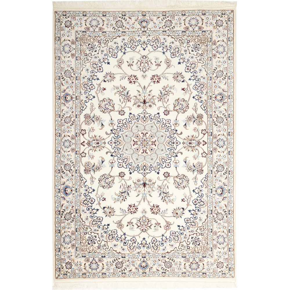 Tappeto Nain 9La Persia bianco grigio 132x198 Tappeto Nain 9La Persia bianco grigio 132x198