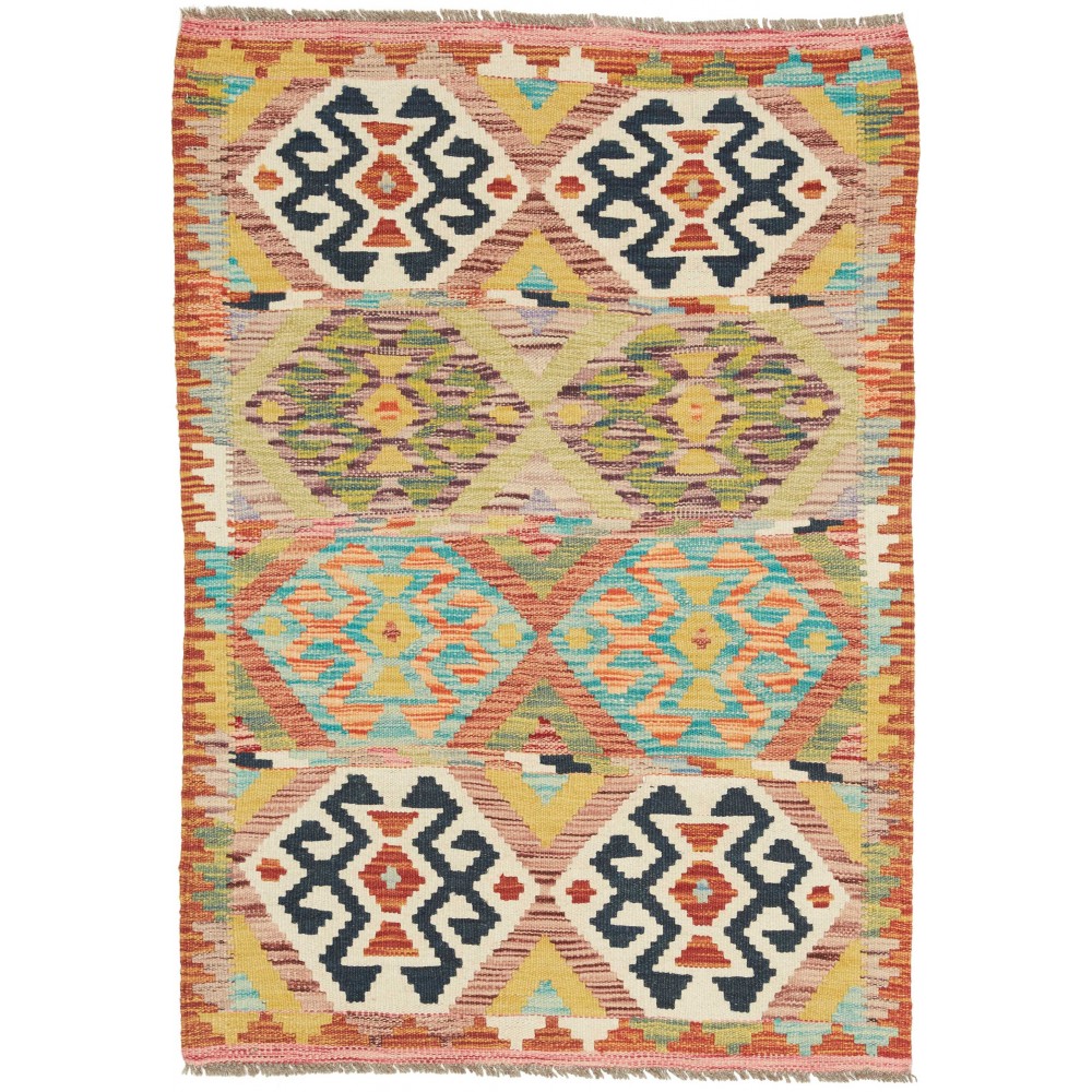 Tappeto Kilim Afghanistan marrone grigio 82x119 Tappeto Kilim Afghanistan marrone grigio 82x119