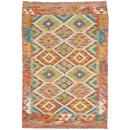 Tappeto Kilim Afghanistan marrone blu 84x124