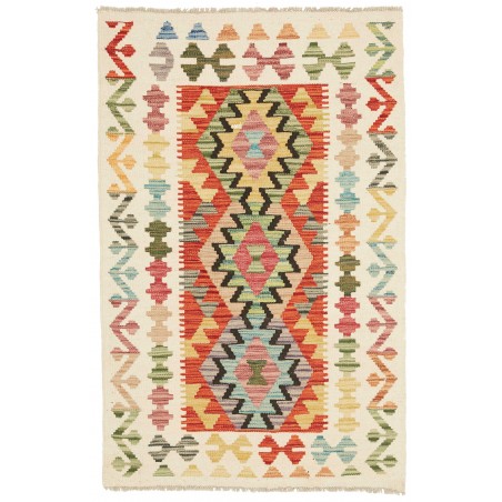 Tappeto Kilim Afghanistan giallo verde 84x130