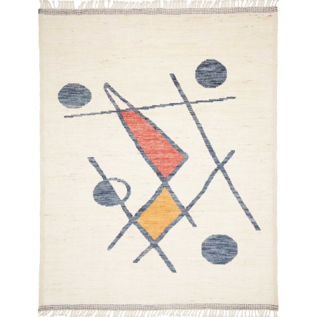 Tappeto Gabbeh Marrakech Pakistan bianco azzurro 240x305