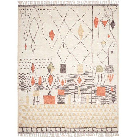Tappeto Gabbeh Marrakech Pakistan bianco azzurro 283x367