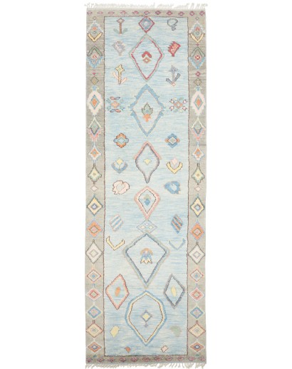 Tappeto Gabbeh Marrakech Pakistan bianco marrone 126x376