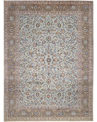 Tappeto Kashan Persia azzurro verde 303x410