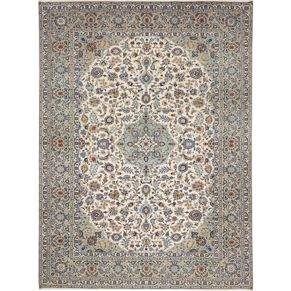 Tappeto Kashan Persia beige grigio 272x367 Tappeto Kashan Persia beige grigio 272x367
