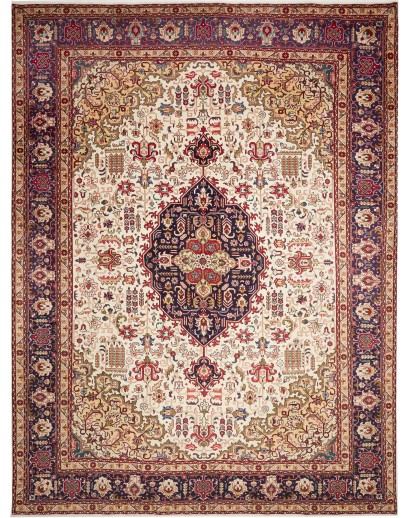 Tappeto Tabriz Persia beige grigio 301x397