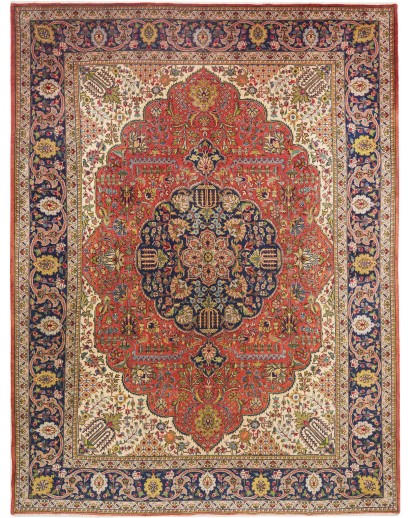 Tappeto Tabriz Persia rosso giallo 293x386