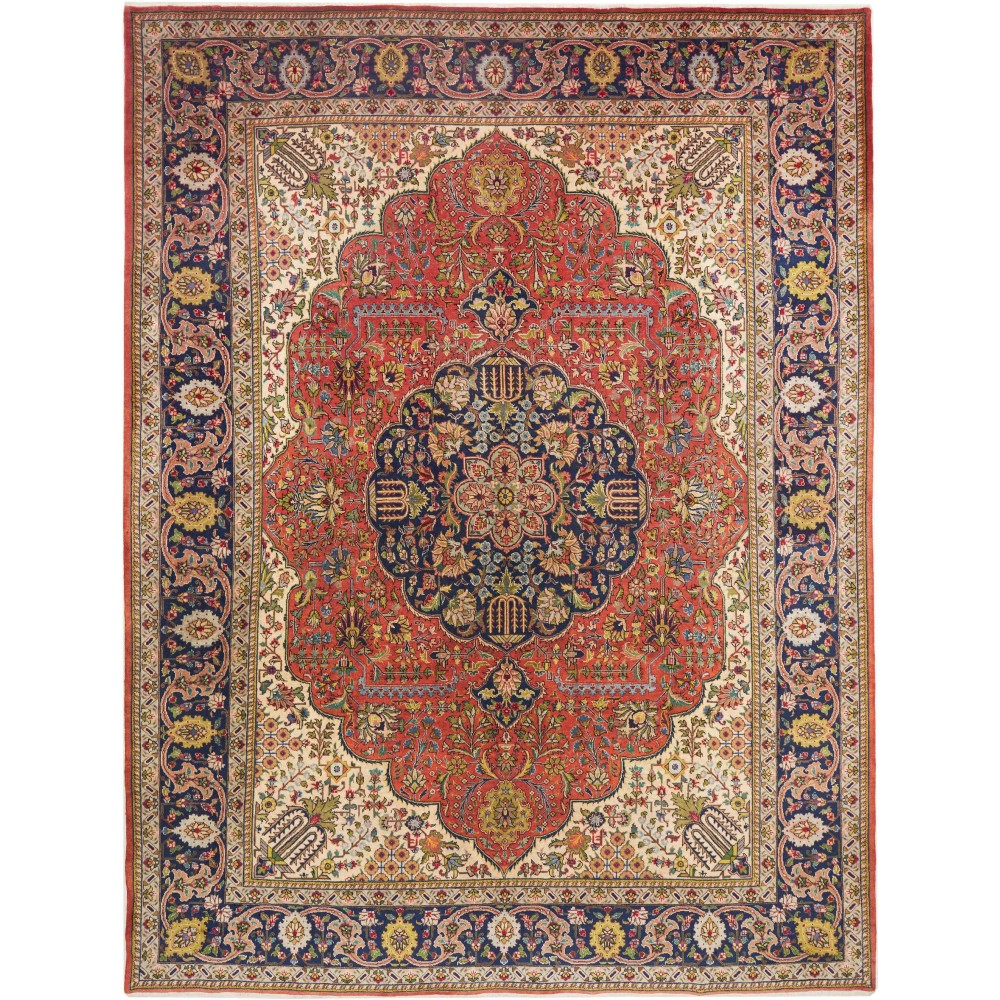 Tappeto Tabriz Persia rosso giallo 293x386 Tappeto Tabriz Persia rosso giallo 293x386