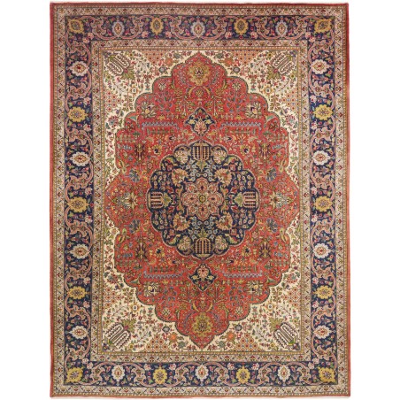 Tappeto Tabriz Persia rosso giallo 293x386