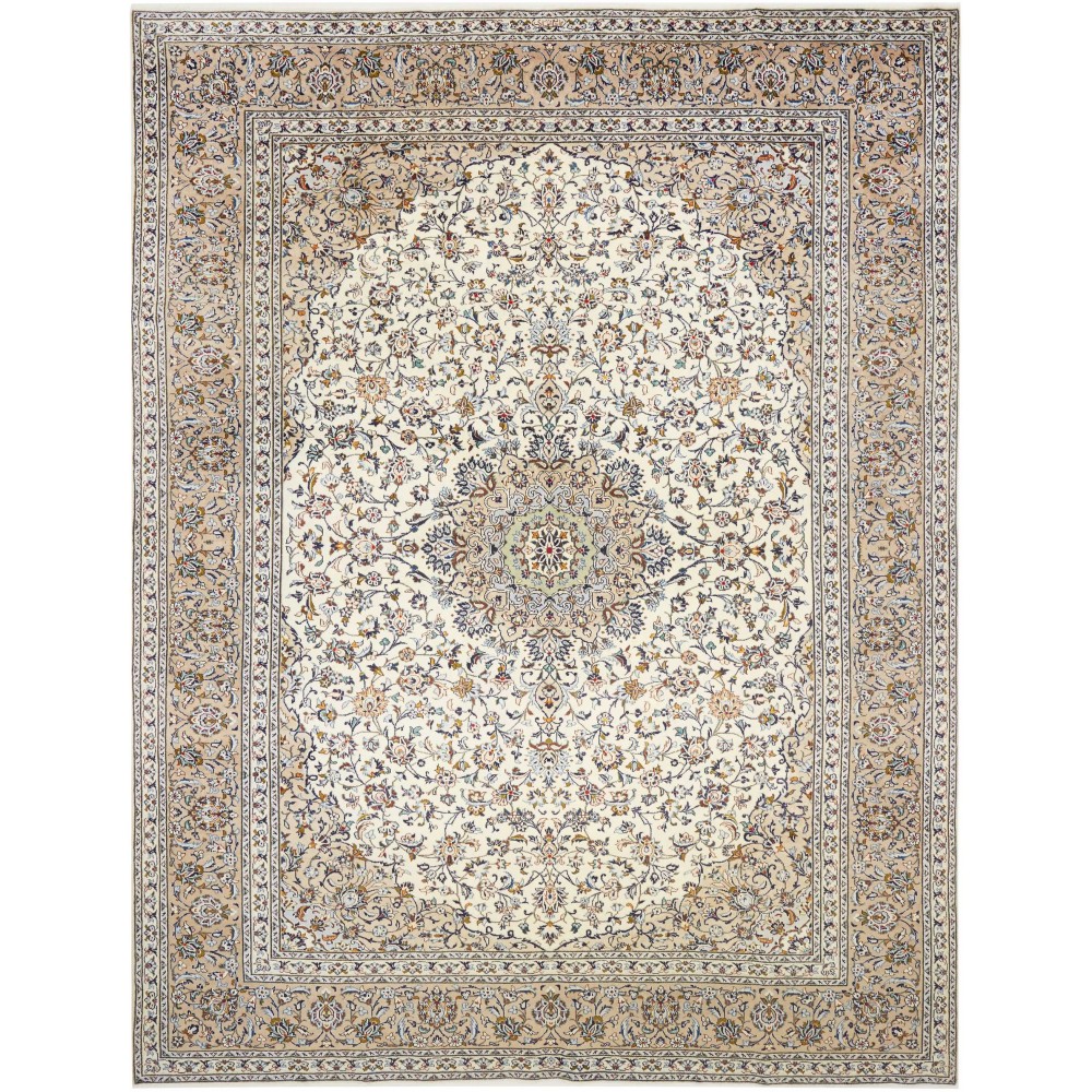 Tappeto Kashan Persia bianco verde 290x385 Tappeto Kashan Persia bianco verde 290x385