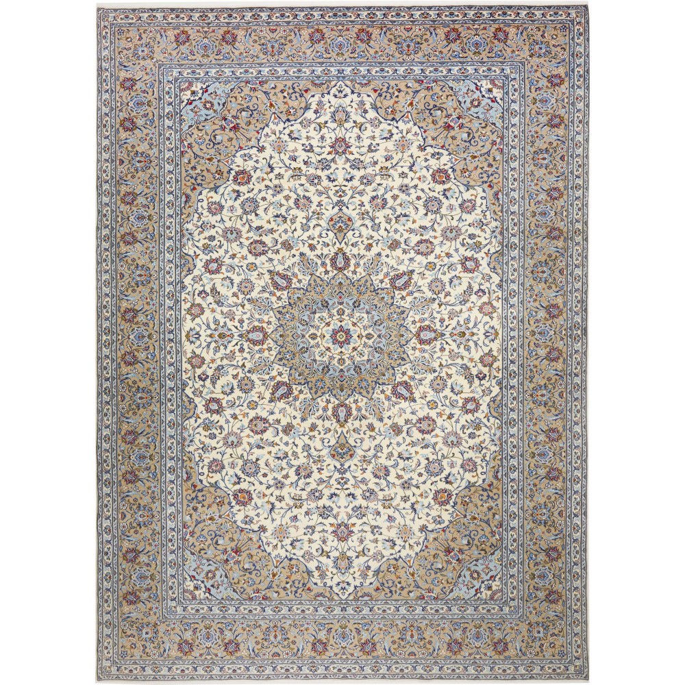 Tappeto Kashan Persia beige verde 290x400 Tappeto Kashan Persia beige verde 290x400