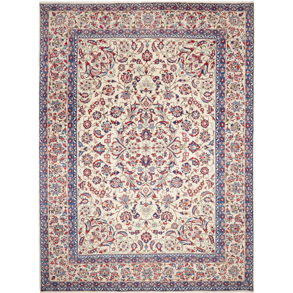 Tappeto Kashan Persia bianco marrone 297x404 Tappeto Kashan Persia bianco marrone 297x404