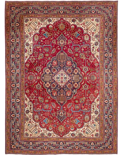 Tappeto Tabriz Persia marrone giallo 253x345