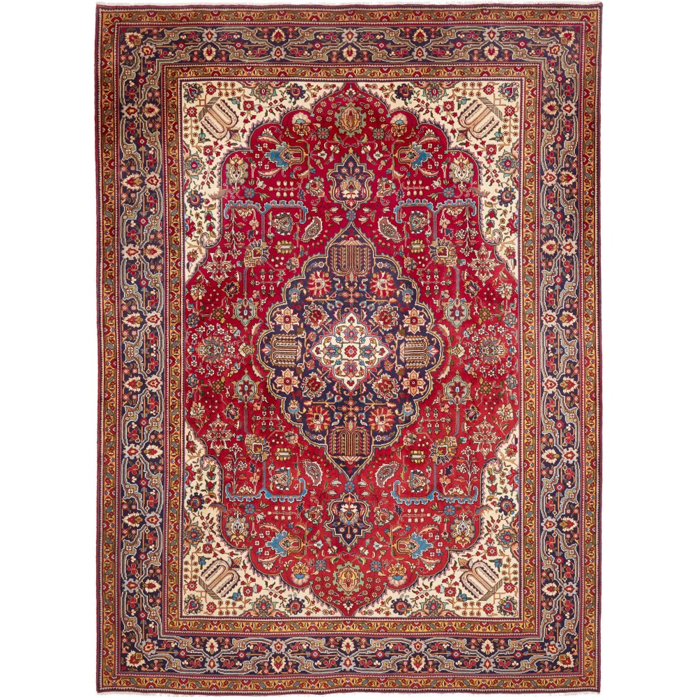 Tappeto Tabriz Persia marrone giallo 253x345 Tappeto Tabriz Persia marrone giallo 253x345