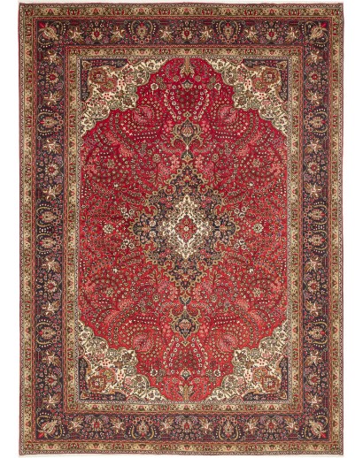 Tappeto Tabriz Persia marrone giallo 245x343