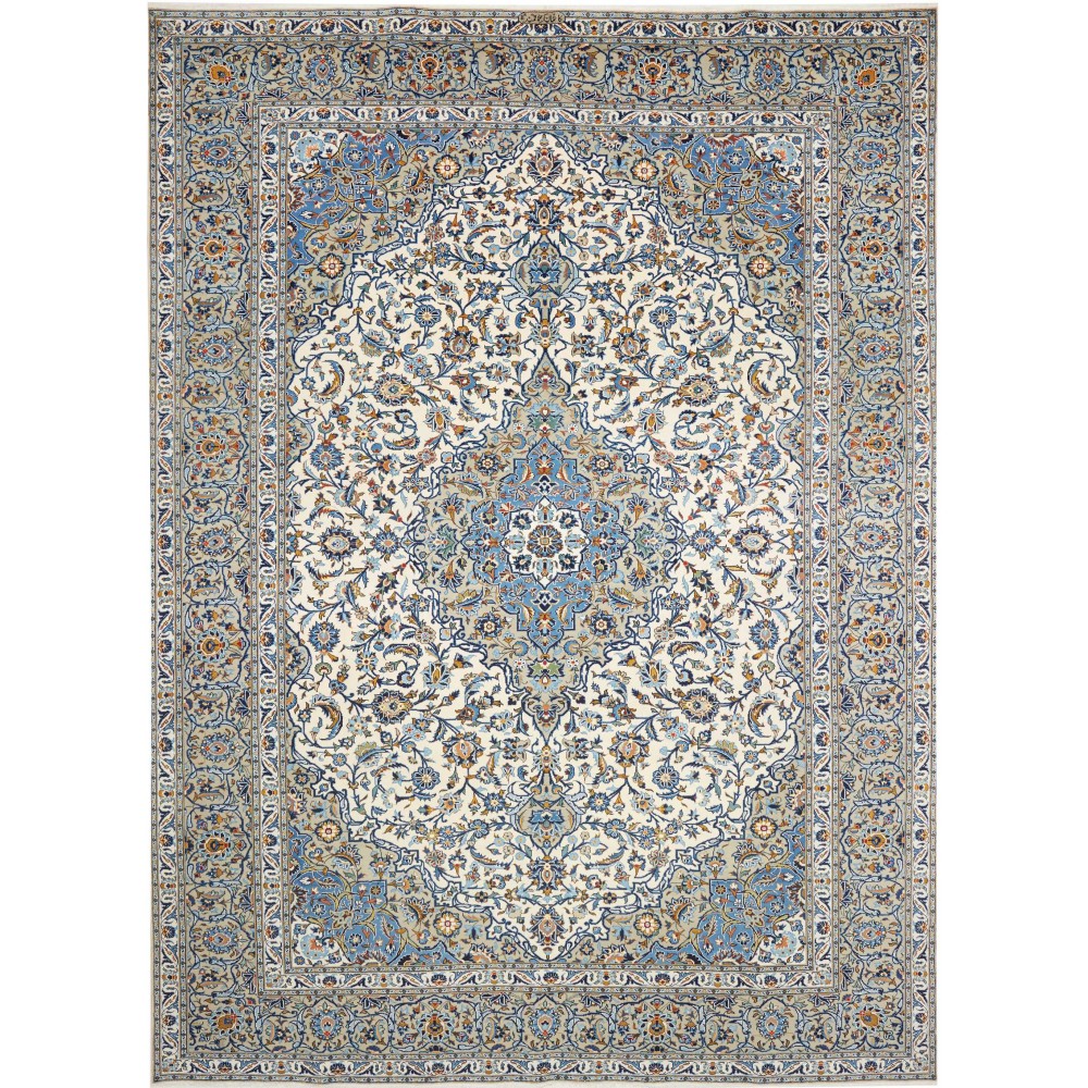 Tappeto Kashan Persia beige grigio 281x386 Tappeto Kashan Persia beige grigio 281x386