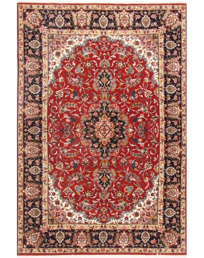 Tappeto Ghom Persia marrone giallo 140x211