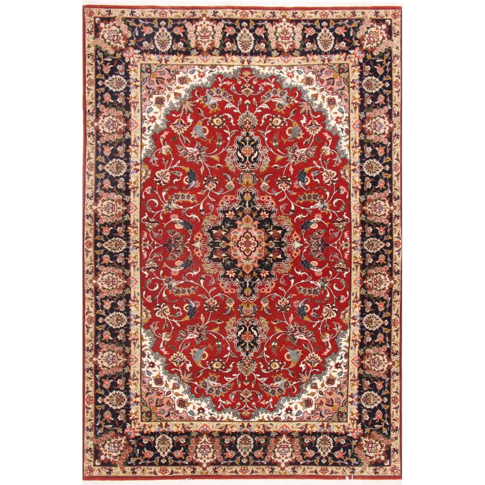 Tappeto Ghom Persia marrone giallo 140x211 Tappeto Ghom Persia marrone giallo 140x211