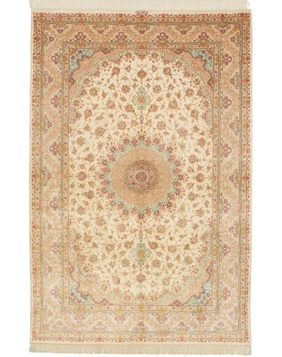 Tappeto Ghom seta Persia marrone 156x236