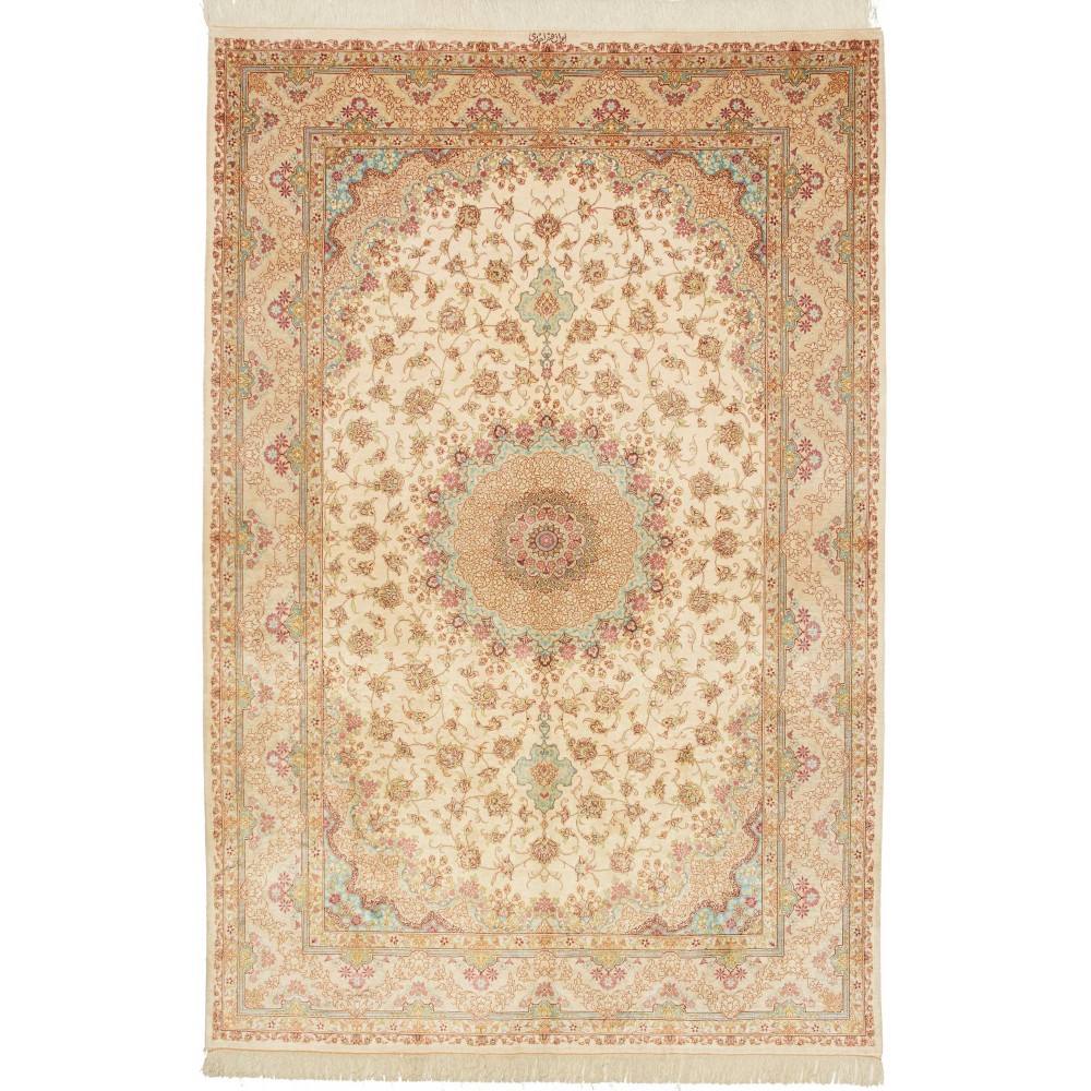 Tappeto Ghom seta Persia marrone 156x236 Tappeto Ghom seta Persia marrone 156x236
