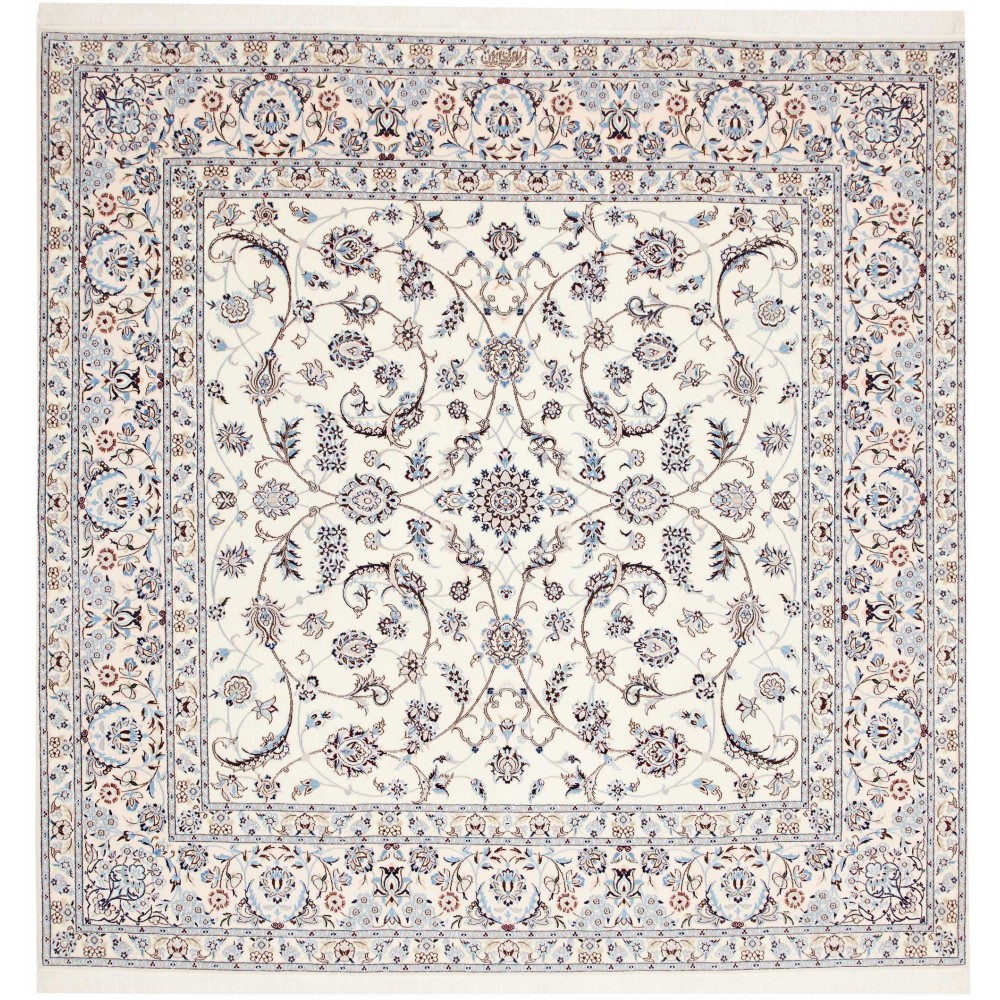 Tappeto Nain 6La Persia bianco grigio 207x210 Tappeto Nain 6La Persia bianco grigio 207x210