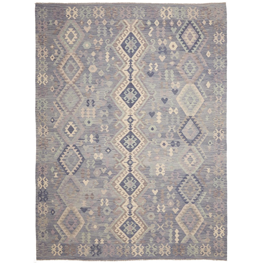 Tappeto Kilim Afghanistan azzurro 245x337 Tappeto Kilim Afghanistan azzurro 245x337