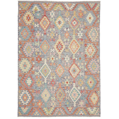 Tappeto Kilim Afghanistan azzurro bianco 172x240