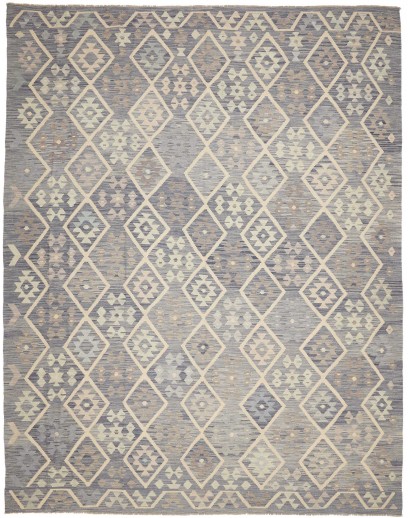 Tappeto Kilim Afghanistan azzurro bianco 258x339