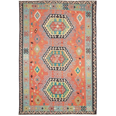 Tappeto Kilim Afghanistan marrone grigio 208x308