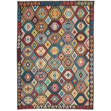 Tappeto Kilim Afghanistan marrone grigio 205x297