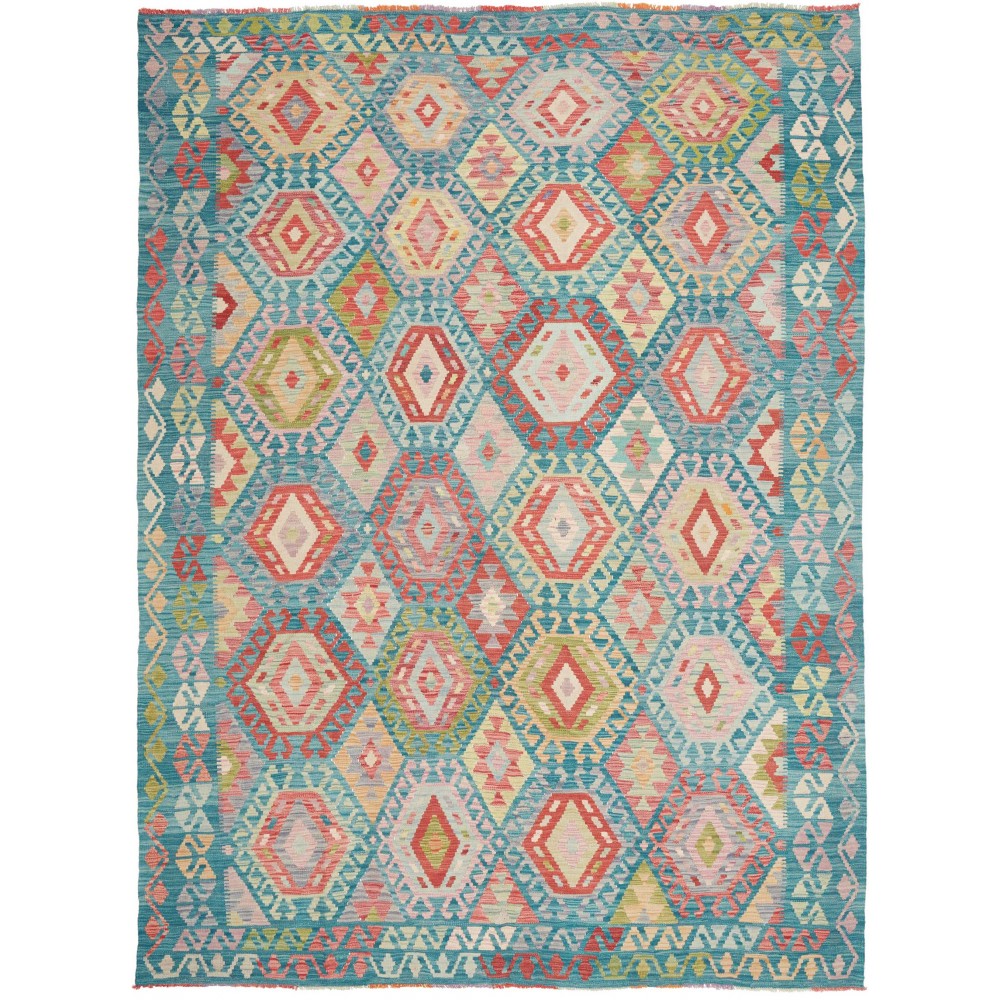 Tappeto Kilim Afghanistan azzurro grigio 218x295