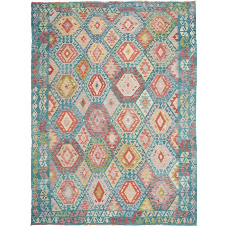 Tappeto Kilim Afghanistan azzurro grigio 218x295