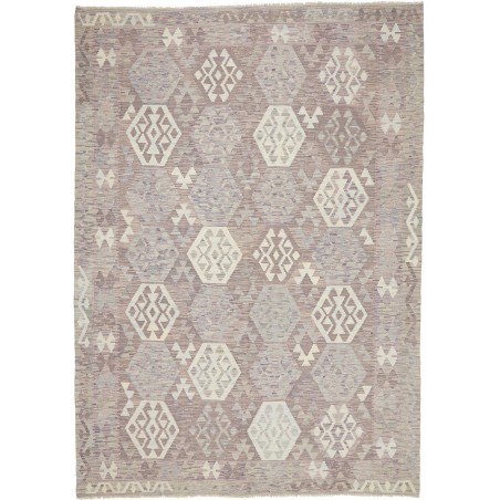 Tappeto Kilim Afghanistan beige bianco 206x290