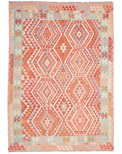 Tappeto Kilim Afghanistan marrone rosso 198x289