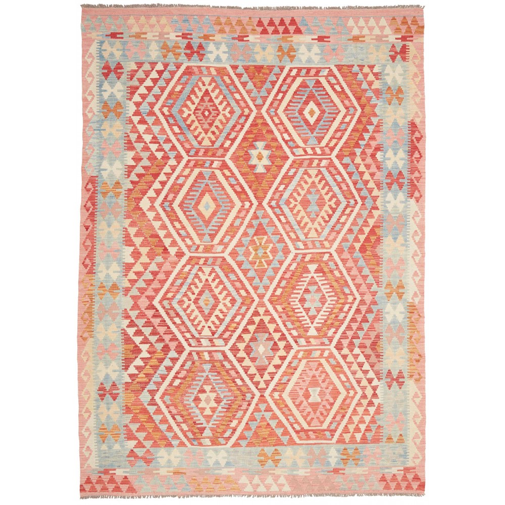 Tappeto Kilim Afghanistan marrone rosso 198x289 Tappeto Kilim Afghanistan marrone rosso 198x289