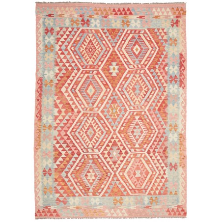 Tappeto Kilim Afghanistan marrone rosso 198x289