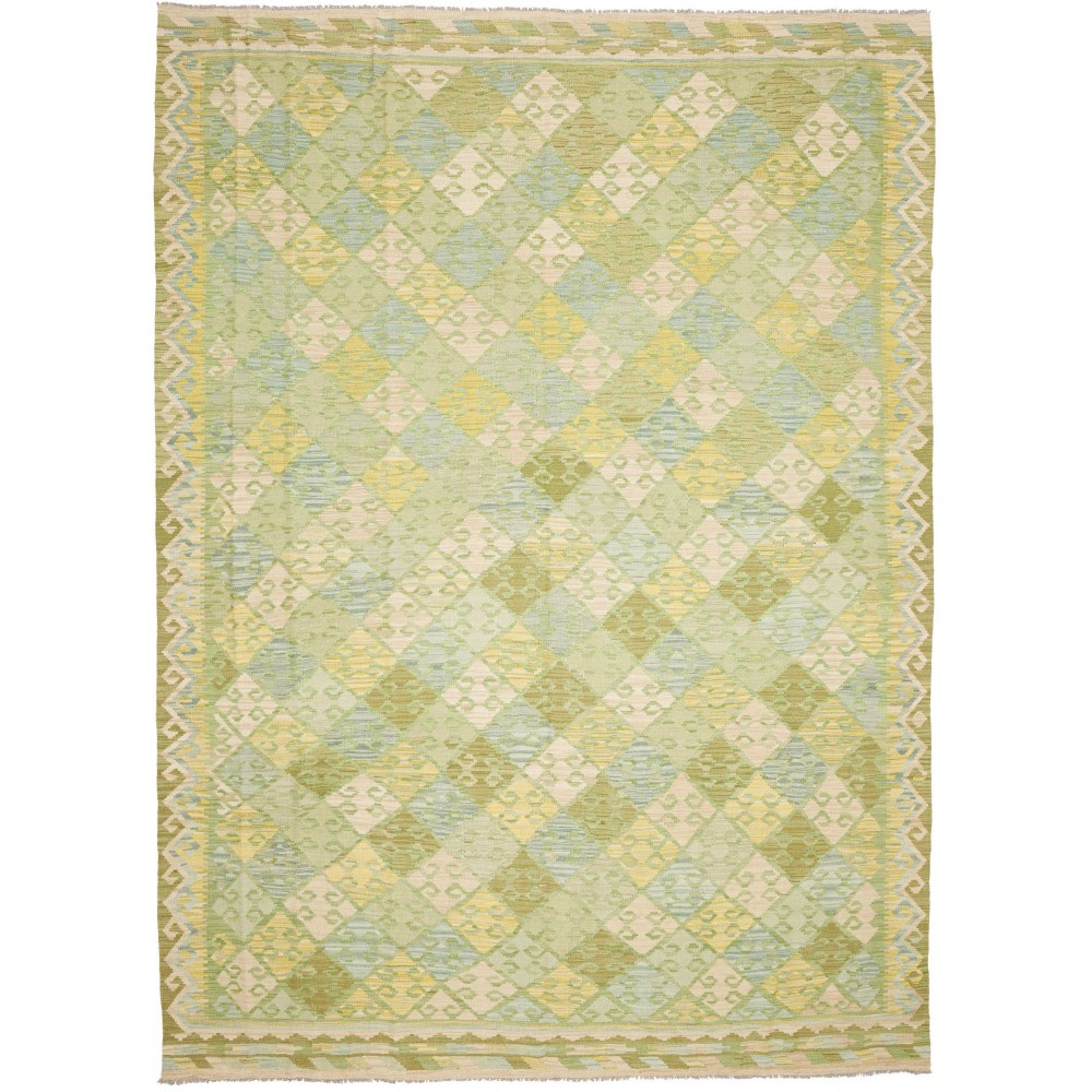 Tappeto Kilim Afghanistan marrone arancione 252x347 Tappeto Kilim Afghanistan marrone arancione 252x347
