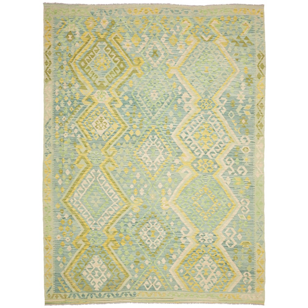 Tappeto Kilim Afghanistan marrone arancione 252x343 Tappeto Kilim Afghanistan marrone arancione 252x343