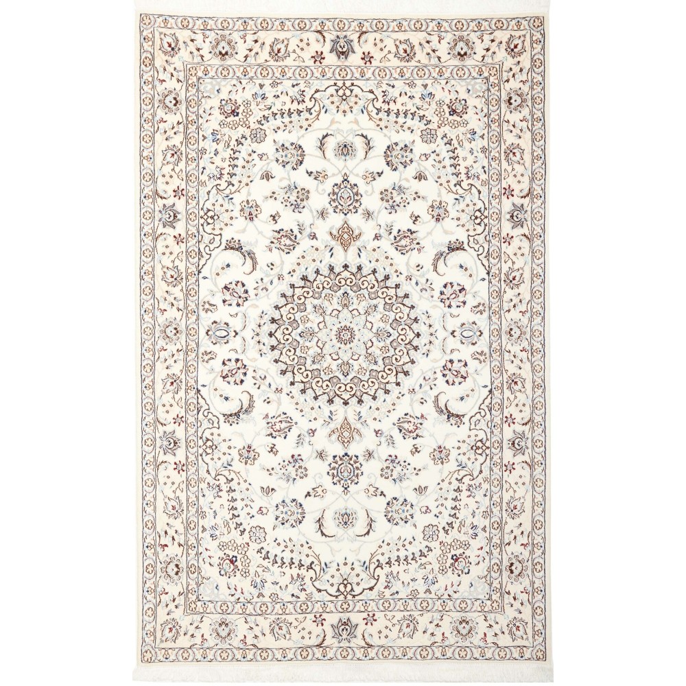Tappeto Nain 9La Persia bianco azzurro 130x206 Tappeto Nain 9La Persia bianco azzurro 130x206